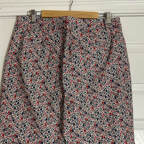 LOFT Straight Leg Floral Print Pants - Red, Blue, White, Pink - Picture 7 of 10